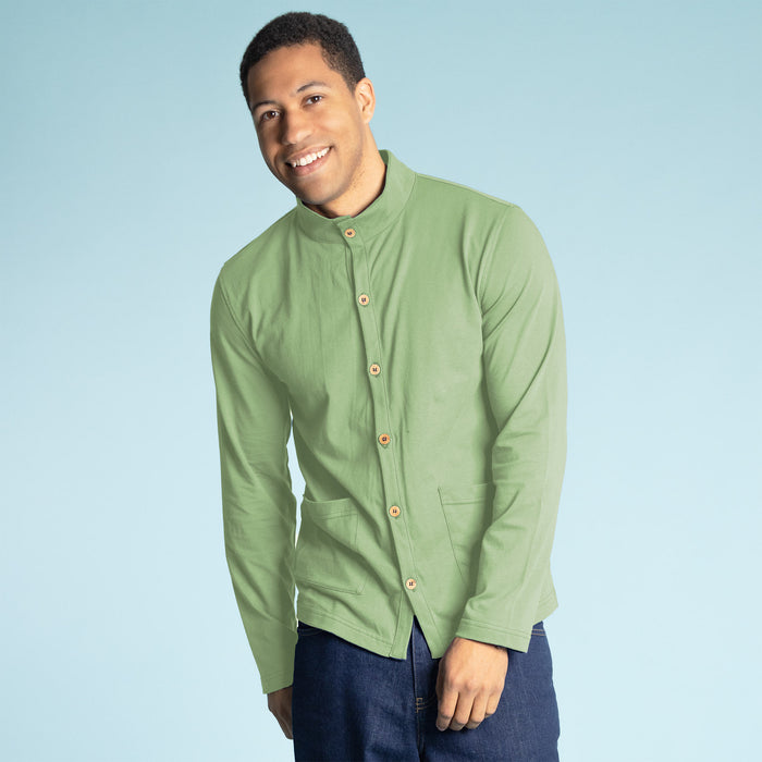 organic cotton long sleeve knit shirt
