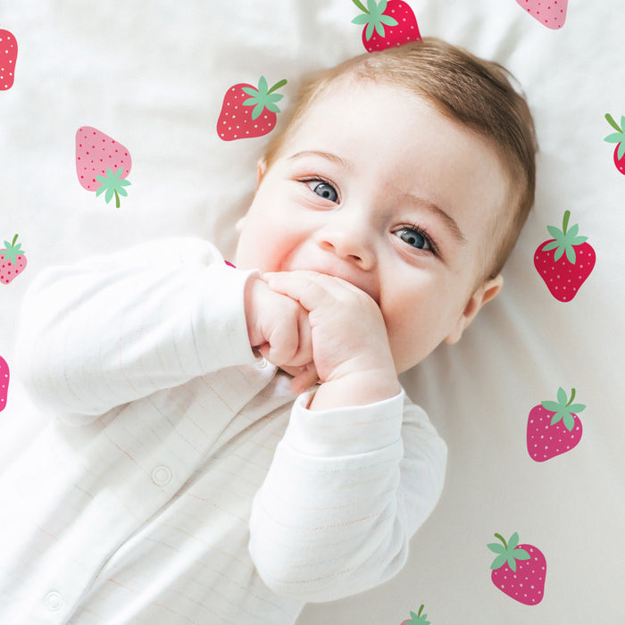 Strawberry 100% Cotton Fitted Crib Sheet