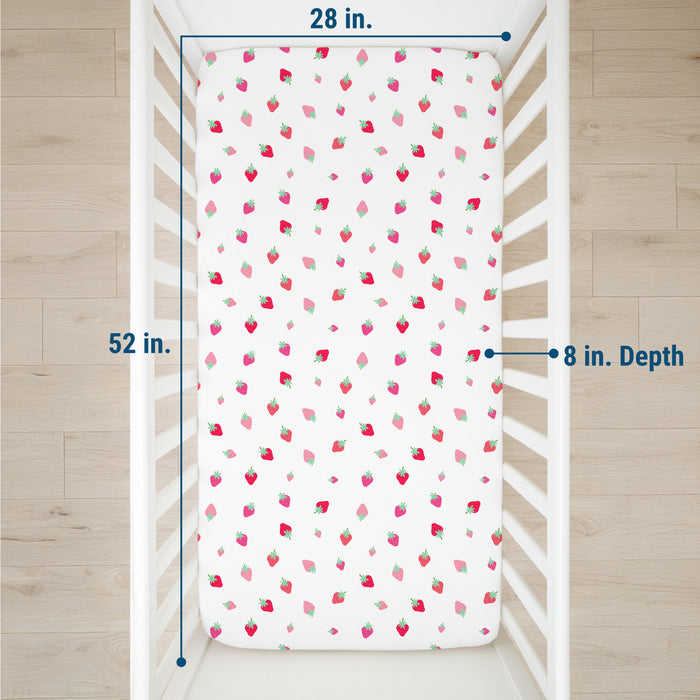 Strawberry 100% Cotton Fitted Crib Sheet