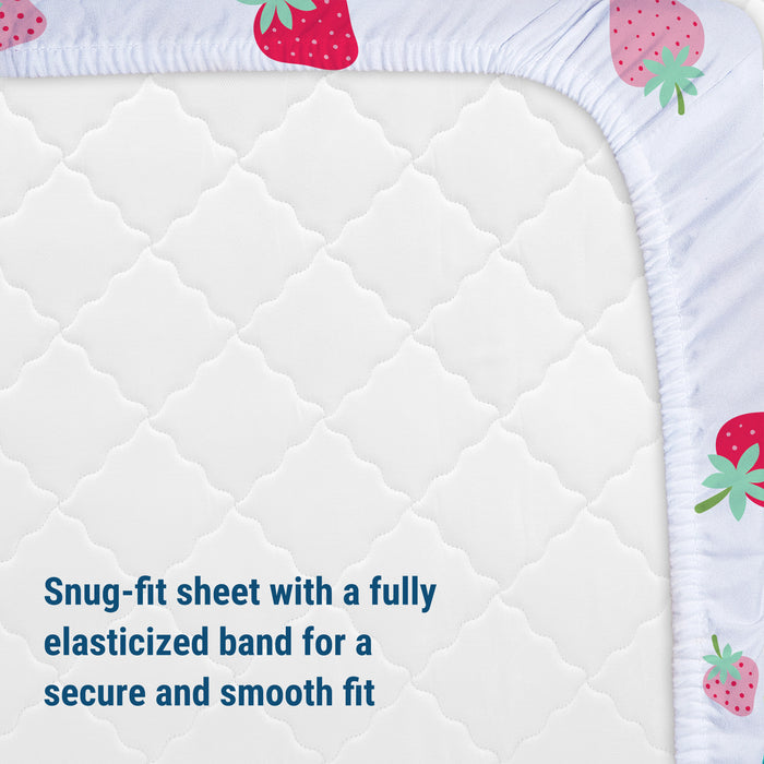 Strawberry 100% Cotton Fitted Crib Sheet