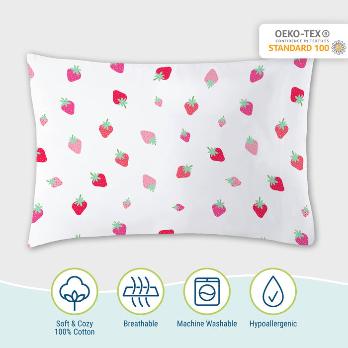 Strawberry 100% Cotton Percale Pillowcase