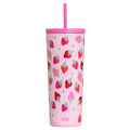 Strawberry 24 oz Insulated Tumbler with Straw & Lid