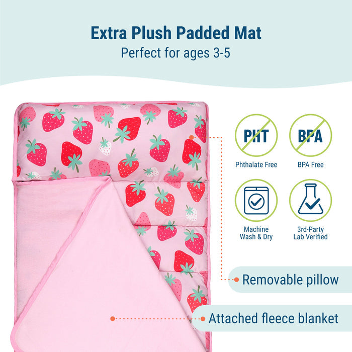 Strawberry Microfiber Toddler Nap Mat