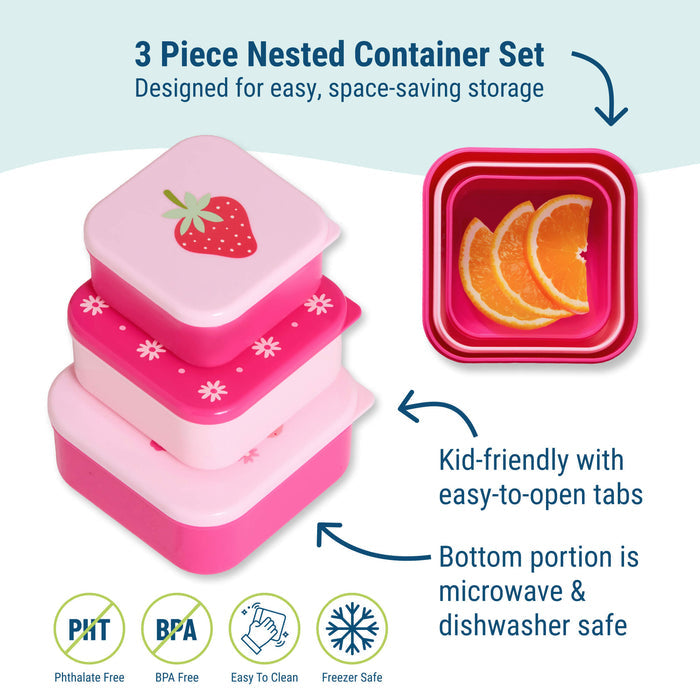 Strawberry nesting food containers
