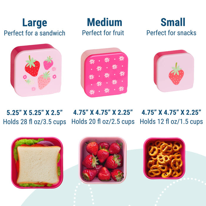 Strawberry nesting food containers