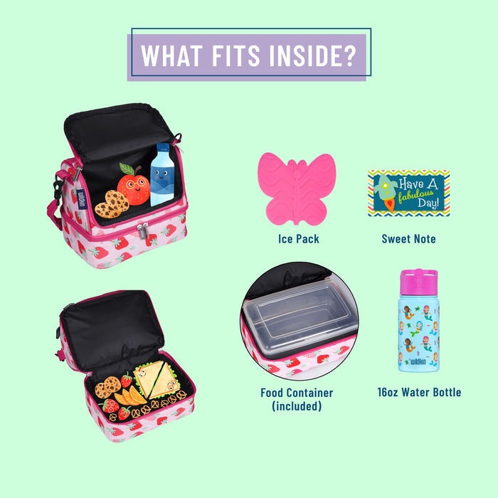 Strawberry Two Compartment Lunch Bag
