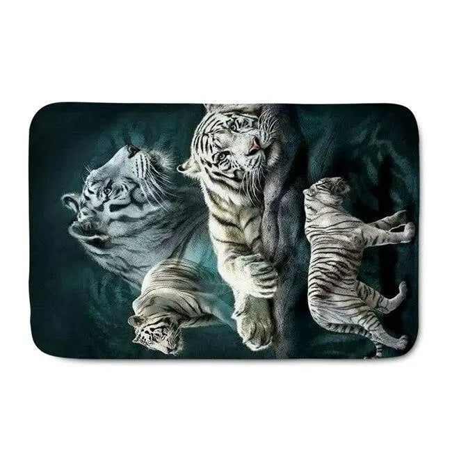 SUBLIME WHITE TIGER PRINT RUG Tiger-Universe