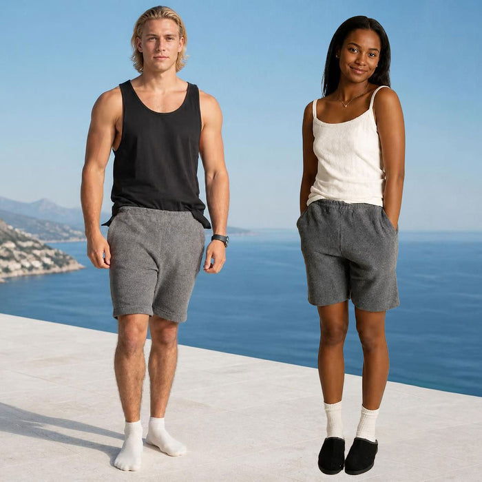plastic-free certified organic cotton fleece shorts