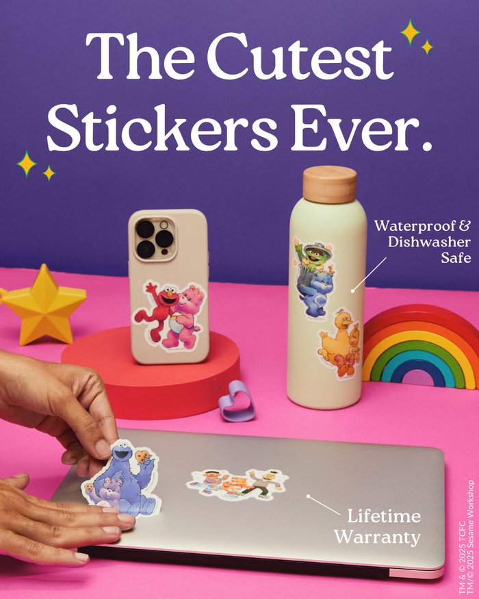 The Floating Grumpy Bear And Oscar The Grouch Sticker