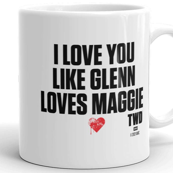 The Walking Dead Glenn Loves Maggie White Mug