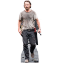 Life-size cardboard cutout of Rick Grimes from The Walking Dead standing with an easel back