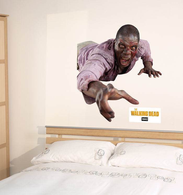 Close-up of The Walking Dead Walker wall decal highlighting the form-cut vinyl material and edge details
