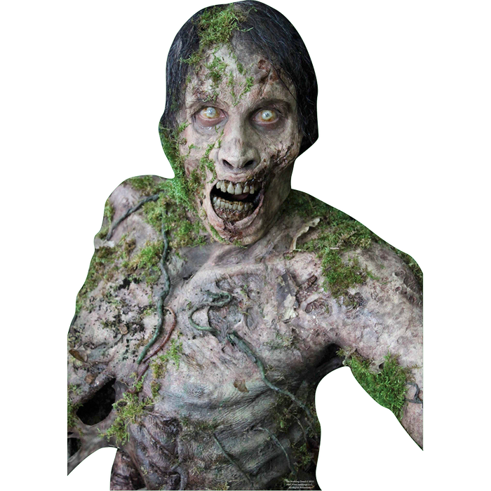 Extra large wall decal of a zombie Walker from The Walking Dead centered on a blank wall