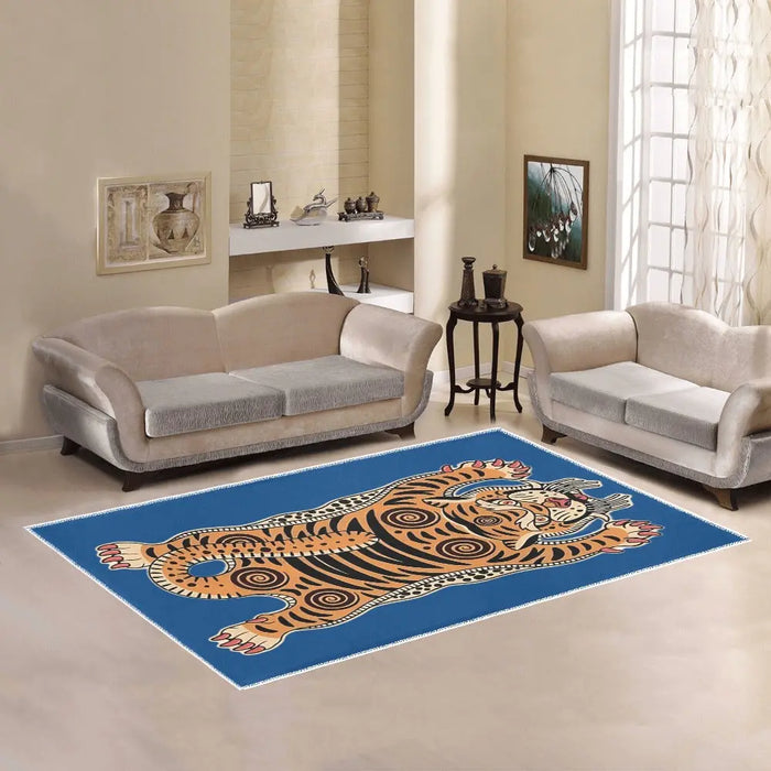 TIBETAN TIGER RUG BLUE Tiger-Universe