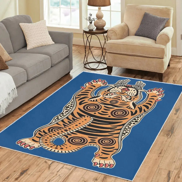 TIBETAN TIGER RUG BLUE Tiger-Universe