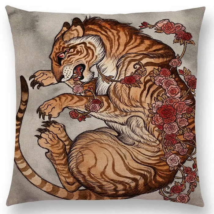 TIGER CUSHION COVER CHINESE DIVINITY Tiger-Universe