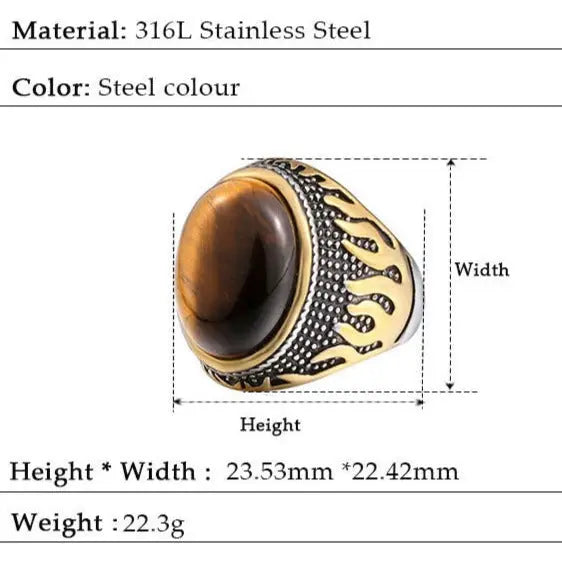 Tiger Eye Ring for Men Tiger-Universe