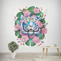 TIGER FLORAL WALL TAPESTRY Tiger-Universe