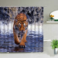 Tiger in Water Shower Curtain Tiger-Universe