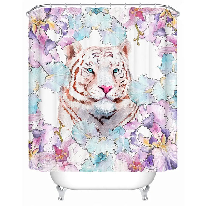 Tiger Shower Curtain flower Tiger-Universe
