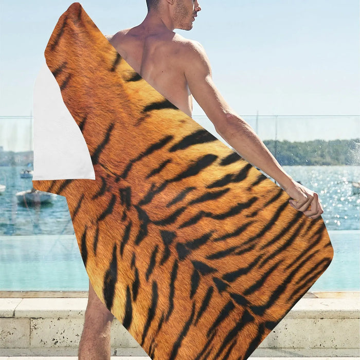 Tiger Striped Beach Towel Tiger-Universe