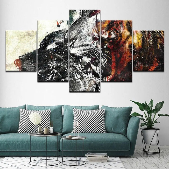 TIGER VS WOLF CANVA PAINTING Tiger-Universe
