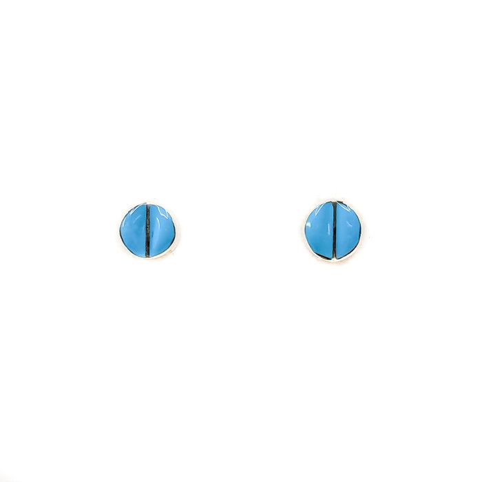 Tiny Channel Inlay Turquoise Posts
