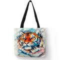 SY0062 Cool Tiger Print  Women Hand Bag Large Capacity Shopping Bags Colorful Oil Painting Shoulder Bags for School Travel Tiger-Universe
