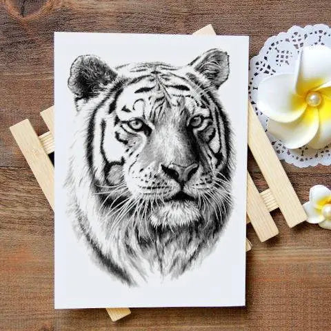 TRADITIONAL TIGER FACE TEMPORARY TATTOO Tiger-Universe