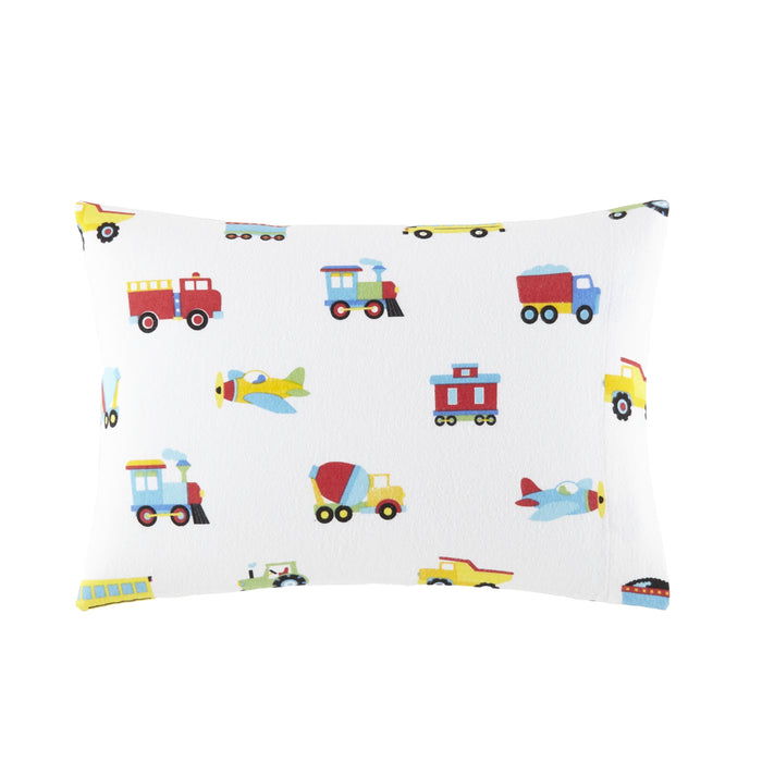 Trains, Planes & Trucks 100% Cotton Flannel Pillowcase