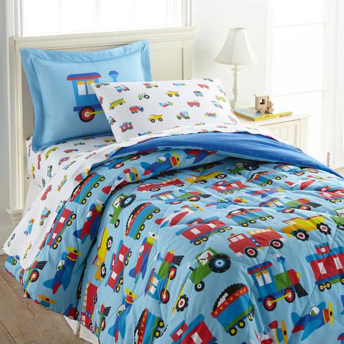 Trains Planes & Trucks 100% Cotton Flannel Sheet Set