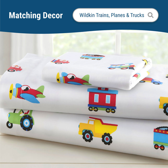Trains, Planes & Trucks 100% Cotton Percale Fitted Crib Sheet