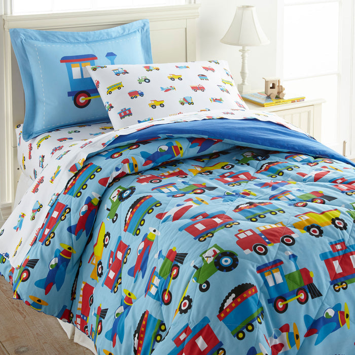 Trains, Planes & Trucks 100% Cotton Percale Pillowcase