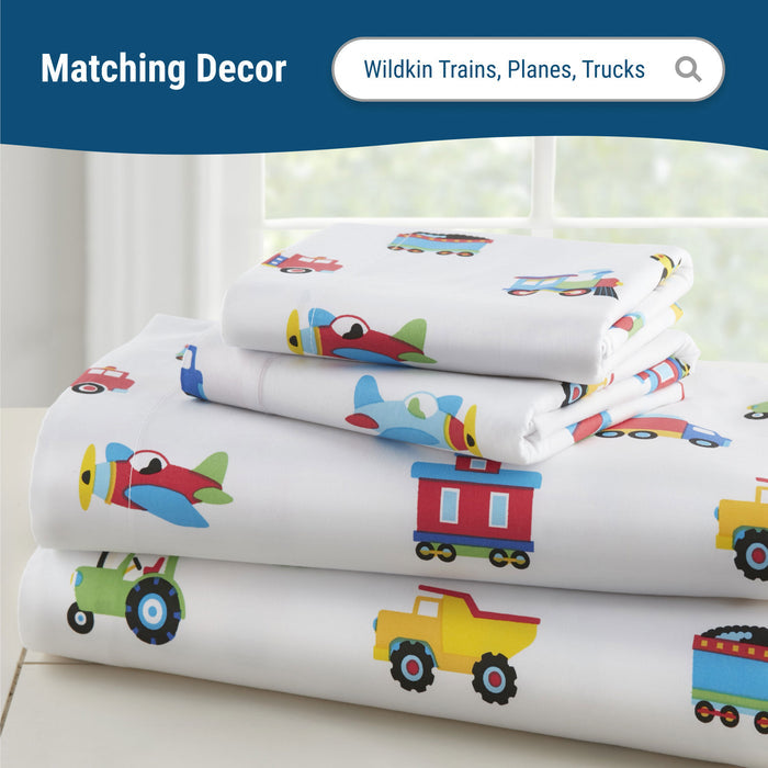 Trains, Planes & Trucks 100% Cotton Percale Pillowcase