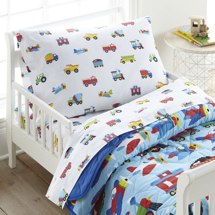 Trains, Planes & Trucks 100% Cotton Percale Pillowcase
