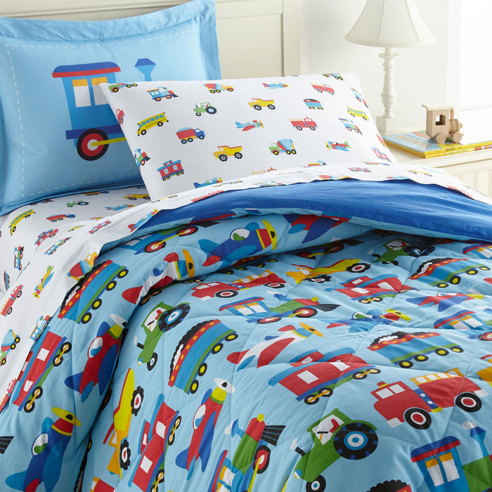 Trains, Planes & Trucks Cotton Bed in a Bag