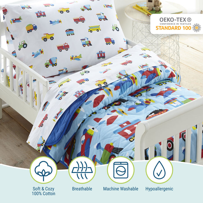 Trains, Planes & Trucks Cotton Bed in a Bag