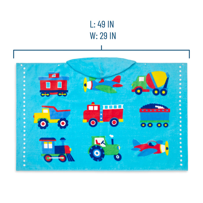 Trains, Planes & Trucks Hooded Beach Towel