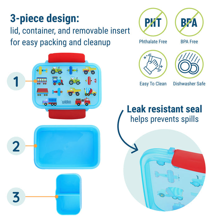 Trains, Planes & Trucks Reusable Food Container Bento Box