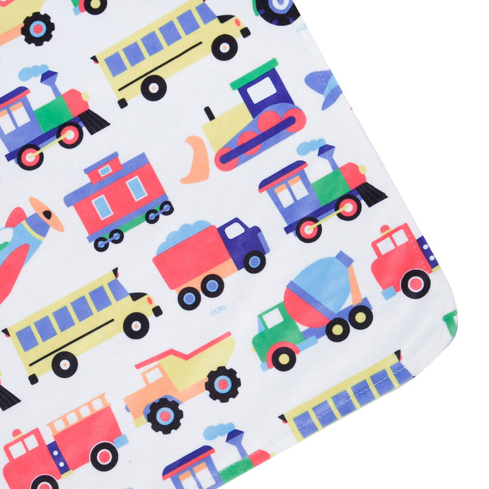 Trains, Planes & Trucks Velour Baby Blanket
