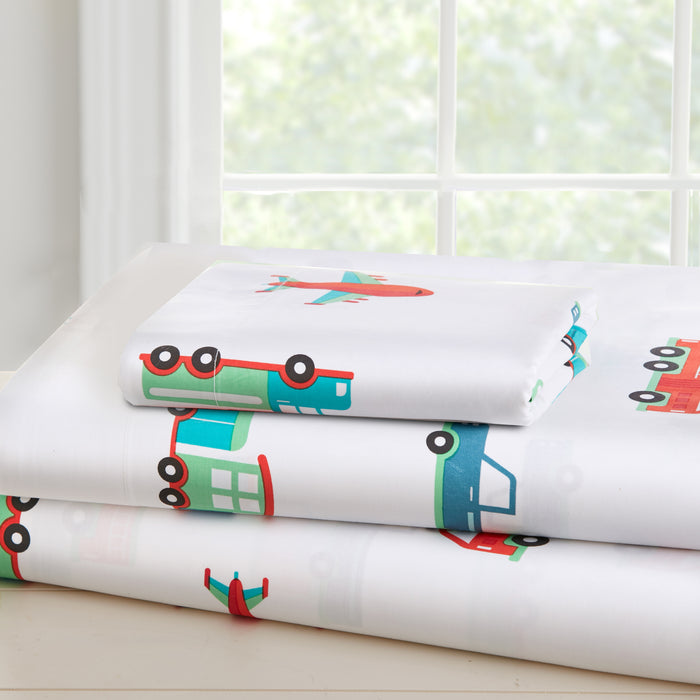 Transportation 100% Cotton Percale Sheet Set