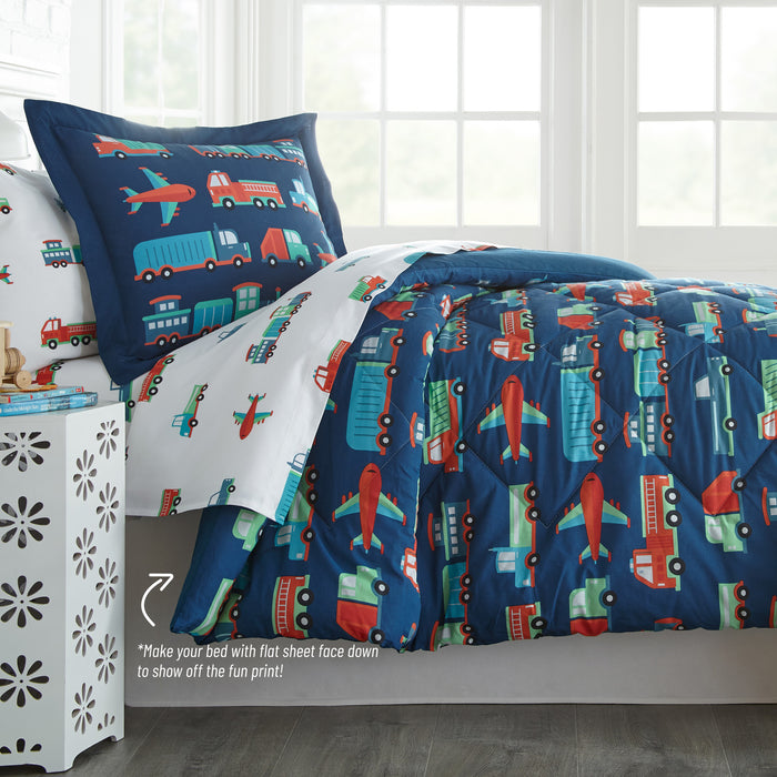 Transportation 100% Cotton Percale Sheet Set