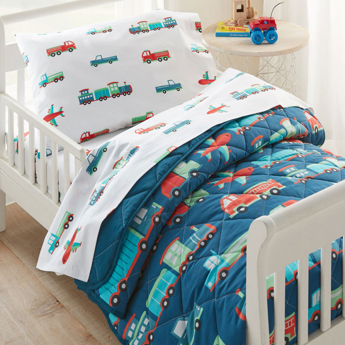 Transportation 4 pc Cotton Bed in a Bag - Toddler