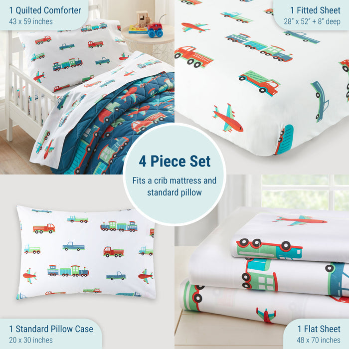 Transportation 4 pc Cotton Bed in a Bag - Toddler