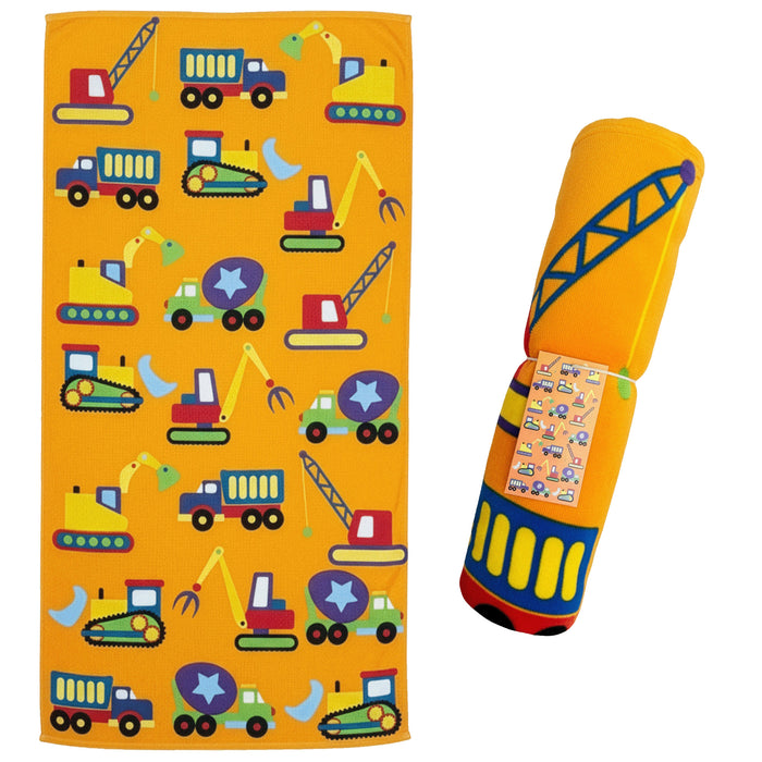 Under Construction 100% Cotton Beach Towel