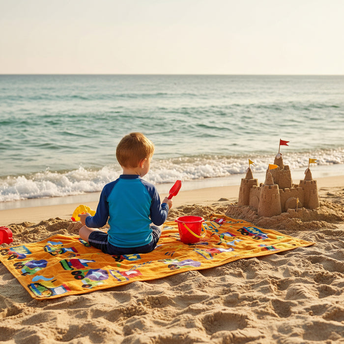 Under Construction 100% Cotton Beach Towel