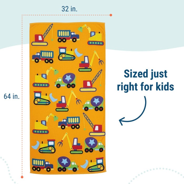 Under Construction 100% Cotton Beach Towel
