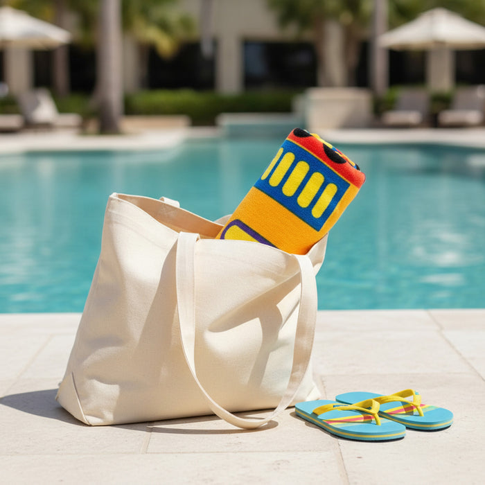 Under Construction 100% Cotton Beach Towel