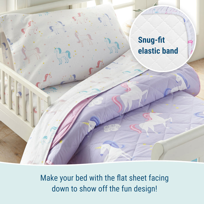 Unicorn 100% Cotton Flannel Sheet Set