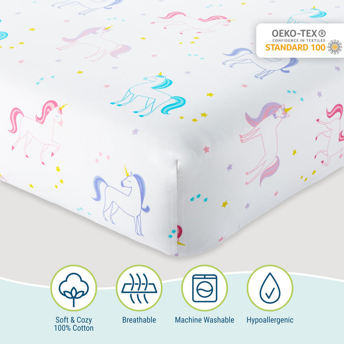 Unicorn 100% Cotton Percale Sheet Set